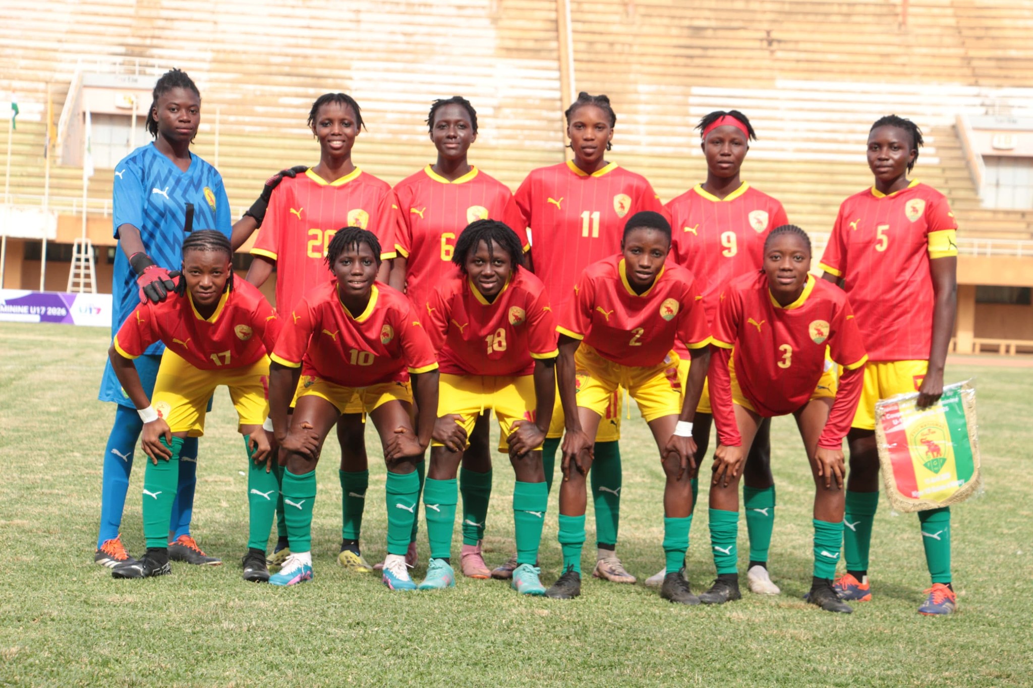 Équipe féminine U17 de Guinée avant le match contre le Niger